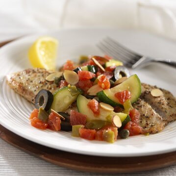 Pan-Fried Tilapia with Tomatoes & Toasted Almonds