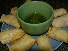 Spicy Spring Rolls with Cilantro-Lime Dip